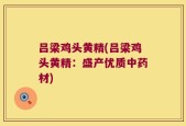吕梁鸡头黄精(吕梁鸡头黄精：盛产优质中药材)