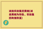 湖南农旅集团黄精(湖南黄精为特色，农旅集团助推致富)