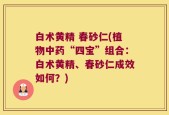 白术黄精 春砂仁(植物中药“四宝”组合：白术黄精、春砂仁成效如何？)