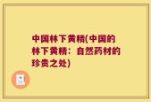 中国林下黄精(中国的林下黄精：自然药材的珍贵之处)
