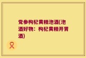 党参枸杞黄精泡酒(泡酒好物：枸杞黄精开胃酒)