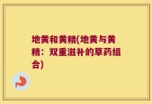 地黄和黄精(地黄与黄精：双重滋补的草药组合)