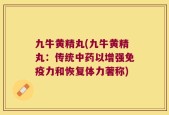 九牛黄精丸(九牛黄精丸：传统中药以增强免疫力和恢复体力著称)