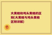 大黄精和鸡头黄精的区别(大黄精与鸡头黄精区别详解)