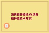 滇黄精种植技术(滇黄精种植技术分享)