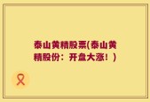泰山黄精股票(泰山黄精股份：开盘大涨！)