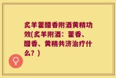 炙羊藿醋香附酒黄精功效(炙羊附酒：藿香、醋香、黄精共济治疗什么？)