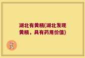 湖北有黄精(湖北发现黄精，具有药用价值)