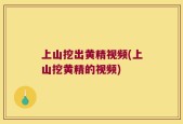 上山挖出黄精视频(上山挖黄精的视频)