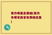 焦作哪里卖黄精(焦作市哪家商家有黄精出售)