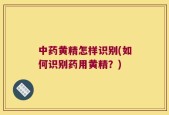 中药黄精怎样识别(如何识别药用黄精？)