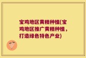 宝鸡地区黄精种植(宝鸡地区推广黄精种植，打造绿色特色产业)