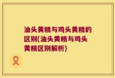 油头黄精与鸡头黄精的区别(油头黄精与鸡头黄精区别解析)