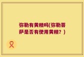 弥勒有黄精吗(弥勒菩萨是否有使用黄精？)
