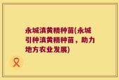 永城滇黄精种苗(永城引种滇黄精种苗，助力地方农业发展)