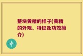 整块黄精的样子(黄精的外观、特征及功效简介)
