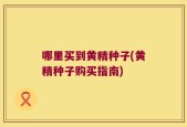 哪里买到黄精种子(黄精种子购买指南)