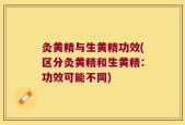 灸黄精与生黄精功效(区分灸黄精和生黄精：功效可能不同)