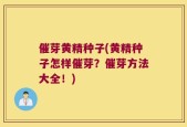 催芽黄精种子(黄精种子怎样催芽？催芽方法大全！)