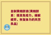 自制黄精酵素(黄精酵素：提高免疫力，缓解疲劳，恢复体力的天然良品)