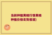 当前种植黄精行情黄精种植价格走势报道)