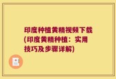 印度种植黄精视频下载(印度黄精种植：实用技巧及步骤详解)
