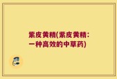紫皮黄精(紫皮黄精：一种高效的中草药)