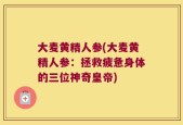 大麦黄精人参(大麦黄精人参：拯救疲惫身体的三位神奇皇帝)