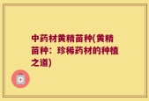 中药材黄精苗种(黄精苗种：珍稀药材的种植之道)