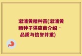 溆浦黄精种苗(溆浦黄精种子供应商介绍 - 品质与信誉并重)