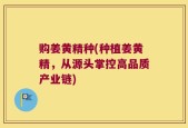 购姜黄精种(种植姜黄精，从源头掌控高品质产业链)