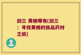 剑三 黄精哪有(剑三：寻找黄精的极品药材之旅)