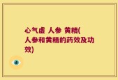 心气虚 人参 黄精(人参和黄精的药效及功效)
