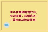 中药材黄精的功效与(祛湿健脾，延缓衰老——黄精的功效及作用)