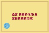 桑葚 黄精的作用(桑葚和黄精的功效)