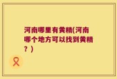 河南哪里有黄精(河南哪个地方可以找到黄精？)