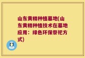 山东黄精种植墓地(山东黄精种植技术在墓地应用：绿色环保祭祀方式)