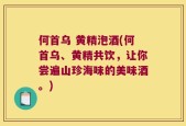 何首乌 黄精泡酒(何首乌、黄精共饮，让你尝遍山珍海味的美味酒。)
