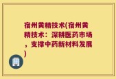 宿州黄精技术(宿州黄精技术：深耕医药市场，支撑中药新材料发展)