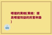喂猪的黄精(黄精：提高喂猪效益的厉害利器)