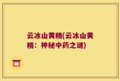 云冰山黄精(云冰山黄精：神秘中药之谜)