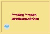 户外黄精(户外探秘：寻找黄精的秘密宝藏)