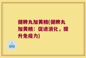 健脾丸加黄精(健脾丸加黄精：促进消化，提升免疫力)