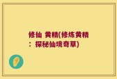 修仙 黄精(修炼黄精：探秘仙境奇草)