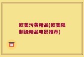 欧美污黄精品(欧美限制级精品电影推荐)