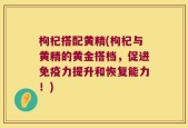 枸杞搭配黄精(枸杞与黄精的黄金搭档，促进免疫力提升和恢复能力！)