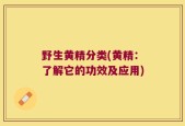 野生黄精分类(黄精：了解它的功效及应用)