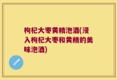枸杞大枣黄精泡酒(浸入枸杞大枣和黄精的美味泡酒)