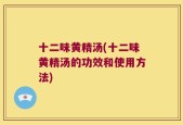 十二味黄精汤(十二味黄精汤的功效和使用方法)