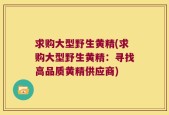 求购大型野生黄精(求购大型野生黄精：寻找高品质黄精供应商)